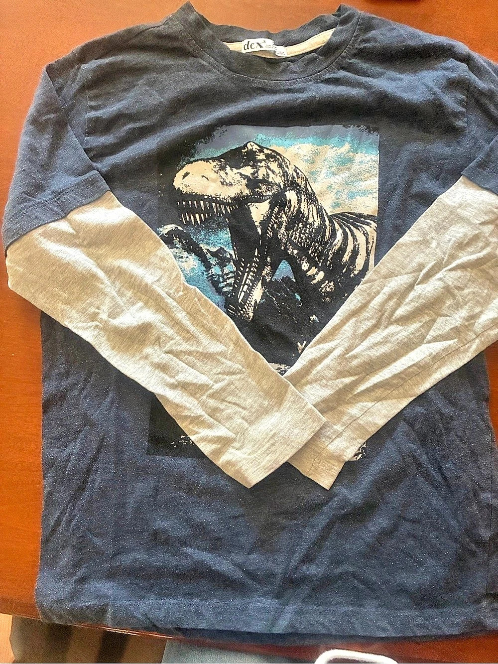 dexter Graphic Long Sleeve Tee Blue Size Medium